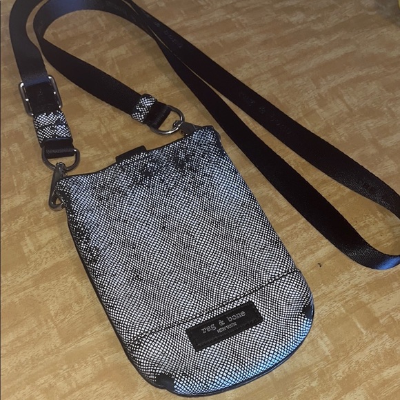 rag & bone Handbags - Rag & Bone Snakeskin Crossbody Bag with Black Strap/ preowned